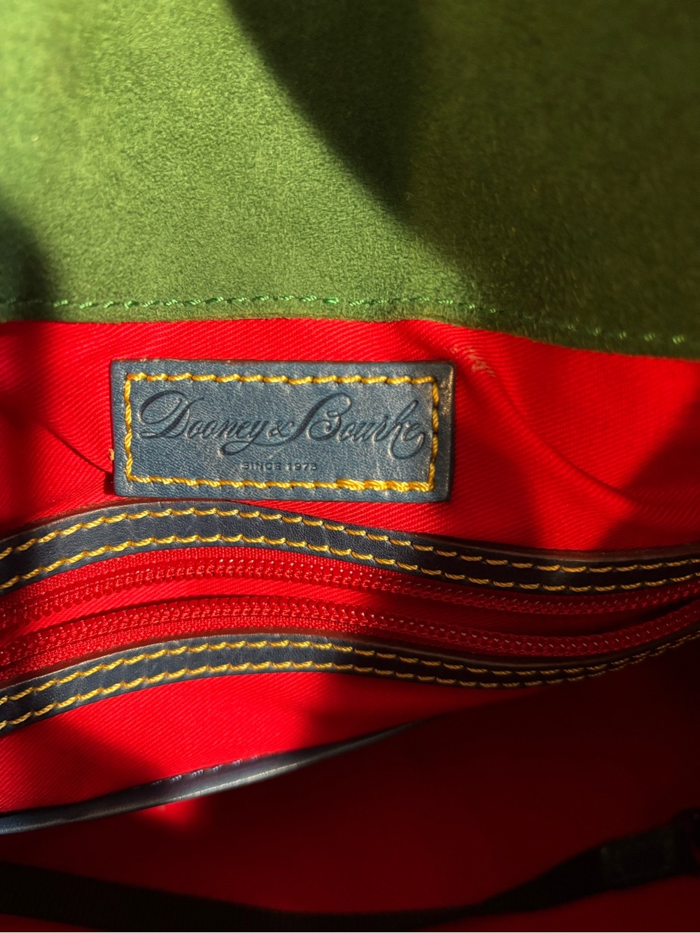 Dooney & Bourke Florentine Large Satchel Denim Blue with Red Interior - Picture 13 of 15